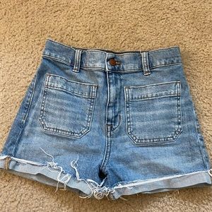 Madewell High-Rise Denim Shorts Square Front Pocket